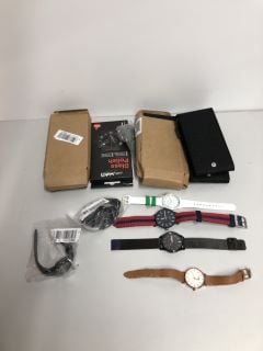 BOX OF WRISTWATCHES AND ACCESSORIES