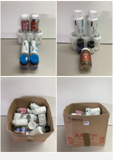 BOX OF VARIOUS HEALTHCARE AND PHARMACEUTICAL SUPPLIES AND PRODUCTS