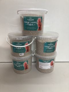 5 X TUBS OF COPDOCK MILL RANGE LAYERS PELLETS