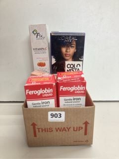 BOX OF BEAUTY PRODUCTS TO INC FEROGLOBIN LIQUID