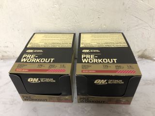 2 X OPTIMUM NUTRITION PRE WORKOUT MIXED BERRY ENERGY SHOTS (BB 11/24)