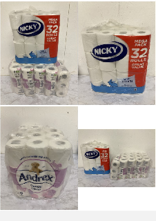 QTY OF TOILET ROLLS INC ANDREX