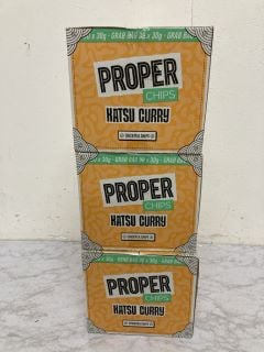 3 X BOXES OF PROPER CHIPS KATSU CURRY CHICKPEA CHIPS (BB 28/11/24)