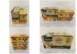 QTY OF DOG FOOD INC WINALOT SUNDAY DINNER MEGA PACK 40 POUCHES X 100G