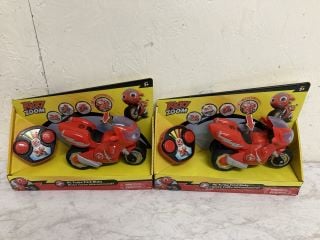 2 X RICKEY ZOOM RC TURBO TRICK RICKY MOTORBIKE TOY