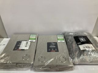 3 X PAIRS OF CURTAINS IN DUNELM BLACK OUT - VARIOUS SIZES