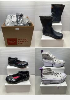 BOX OF FOOTWEAR IN VARIOUS DESIGNS & COLOURS