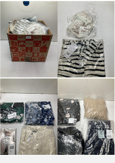 BOX OF CLOTHING ITEMS IN VARIOUS COLOURS & DESIGNS