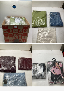 BOX OF CLOTHING ITEMS IN VARIOUS COLOURS & DESIGNS