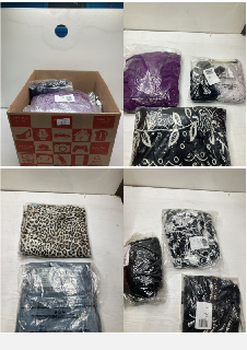 BOX OF CLOTHING ITEMS IN VARIOUS COLOURS & DESIGNS