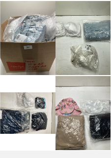 BOX OF CLOTHING ITEMS IN VARIOUS COLOURS & DESIGNS