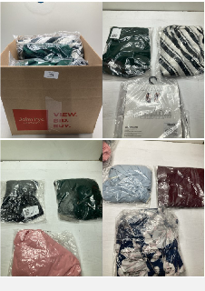 BOX OF CLOTHING ITEMS IN VARIOUS COLOURS & DESIGNS