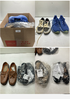 BOX OF FOOTWEAR IN VARIOUS COLOURS & DESIGNS