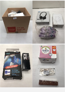 BOX OF ITEMS INC LOGITECH H390 HEADPHONES