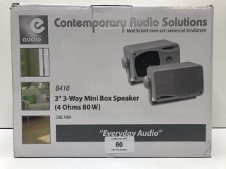 AUDIO CONTEMPORARY AUDIO SOLUTIONS 3-WAY MINI BOX SPEAKER