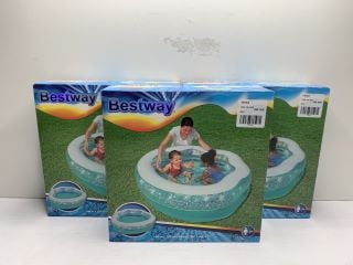 3 X BESTWAY INFLATABLE SWIMMING POOLS FOR KIDS SIZE - 1.50M X 1.27M X 43CM