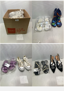 BOX OF FOOTWEAR IN VARIOUS COLOURS AND DESIGNS