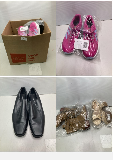 BOX OF FOOTWEAR IN VARIOUS COLOURS AND DESIGNS