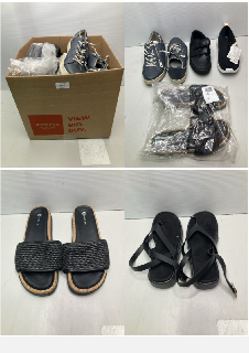 BOX OF FOOTWEAR IN VARIOUS COLOURS AND DESIGNS