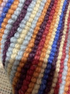 MULTICOLOUR STRIPED CLOSED LOOP BERBER MEDIUM FIBRE CARPET (4M)