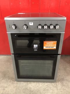 BEKO 60CM TWIN CAVITY ELECTRIC COOKER IN GREY MODEL NO: XTC611