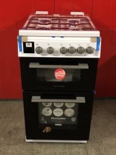 MONTPELLIER 50CM DOUBLE GAS COOKER WITH 4 ZONE HOB IN WHITE MODEL NO: MDOG50LW