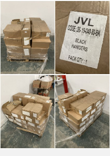 PALLET OF BLACK CLOTHING HANGARS