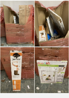 PALLET OF ITEMS TO INCLUDE MUNCHKIN MAXI SECURE SAFETY GATE