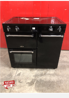 BELLING FARMHOUSE 90CM BLACK ELECTRIC RANGE COOKER WITH INDUCTION HOB MODEL NO: 90EI MAIN - RRP £1299