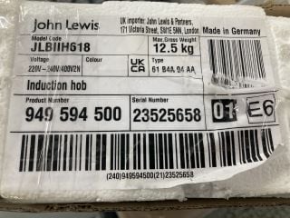 JOHN LEWIS INDUCTION HOB MODEL JLBIIH618 RRP £730