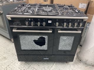 KENWOOD DUAL FUEL RANGE COOKER MODEL CK435-BL RRP £719 (SMASHED GLASS)