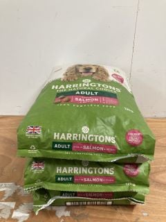 3 X HARRINGTONS ADULT 12KG DOG FOOD SALMON AND POTATO RRP £96.00 BB 11/25