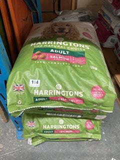 4 X HARRINGTONS ADULT 12KG DOG FOOD SALMON AND POTATO RRP £128.00 BB 11/25