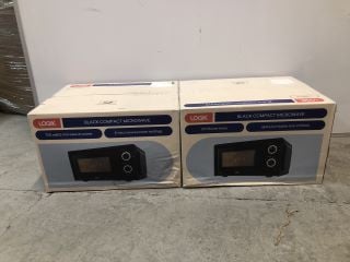 2 X LOGIK BLACK COMPACT MICROWAVES