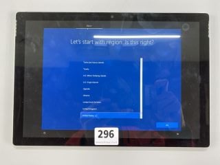 MICROSOFT SURFACE PRO 128GB TABLET WITH WIFI IN SILVER: MODEL NO 1796 (NO BOX NO CHARGER) (SCREEN BURN)  [JPTN41859]