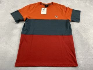 PAUL SMITH MEN'S SS REG FIT PANEL T ZEBRA BADGE. SIZE: S, MADE FROM: 100% ORGANIC COTTON. RRP: £75