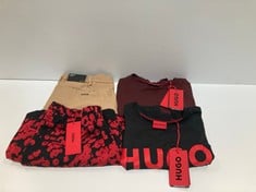 4 X HUGO BOSS CLOTHING VARIOUS SIZES AND STYLES INCLUDING BLACK T-SHIRT SIZE S - LOCATION 6A.