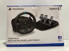 LOGITECH PLAY STATION RACING WHEEL AND PEDALS MODEL G923 (WITHOUT POWER CABLE) (P.V.P 316€) - LOCATION 21A.