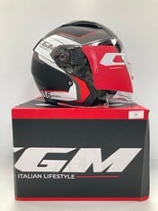 FULL FACE MOTORBIKE HELMET BRAND CGM BLACK AND MATT GREY COLOUR SIZE XXL - LOCATION 29A.