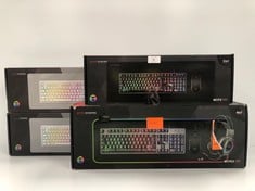 4 X MARS GAMING KEYBOARDS VARIOUS MODELS INCLUDING MCPX COMBO (PARTS MAY BE MISSING) - LOCATION 37A.