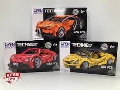 3 X OPEN BRICKS - SPORTS CAR RED OB-WS0905 (SEALED) VARIOUS COLOURS - LOCATION 34A.