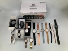 VARIETY OF BOXED AND UNBOXED WATCHES OF VARIOUS MAKES AND MODELS INCLUDING A PINK LIEBESKIND - LOCATION 14B.