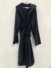 TOMMY HILFIGER BATHROBE WITH HOOD NAVY BLUE COLOUR SIZE XL - LOCATION 50A .