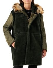 PINKO PAQUITA PARKA SIMIL MONTONE PARKA, X18_MILITARY GREEN, WOMEN'S XS - LOCATION 32B.