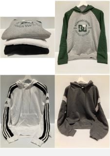 3 X SWEATSHIRTS VARIOUS BRANDS AND SIZES INCLUDING GREY AND GREEN DC SWEATSHIRT SIZE L - LOCATION 24B.