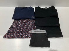 6 X ARMANI CLOTHING VARIOUS STYLES AND SIZES INCLUDING NAVY BLUE T-SHIRT SIZE S - LOCATION .