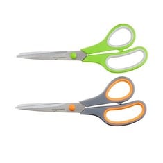 30 X BASICS MULTIPURPOSE, COMFORT GRIP, PVD COATED, STAINLESS STEEL OFFICE SCISSOR, MULTICOLOR, PACK OF 1 - LOCATION 12B.