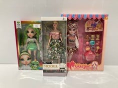 3 X TOYS VARIOUS MAKES AND MODELS INCLUDING JADE HUNTER DOLL - LOCATION 9C.