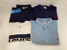 4 X LEVI'S CLOTHING VARIOUS MODELS AND SIZES INCLUDING NAVY BLUE POLO SHIRT SIZE M - LOCATION 34A.