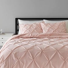 4 X - DUVET BED SET WITH PLEATS AND FOLDS (KING SIZE, PINK) - LOCATION 2C.